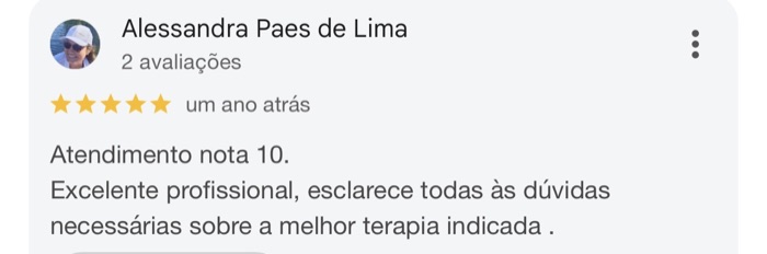 Avaliação de cliente no Google