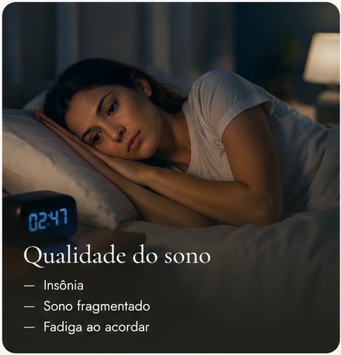 Qualidade do sono: insônia, sono fragmentado, fadiga ao acordar